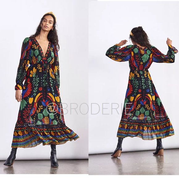 Anthropologie Farm Rio Georgette Maxi Dress - Picture 4 of 6